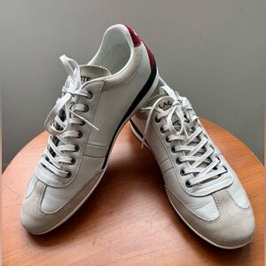 Lacoste Misano 15 LCR SRM Off White, Red and Blue Sneakers, size 9.5, used once!